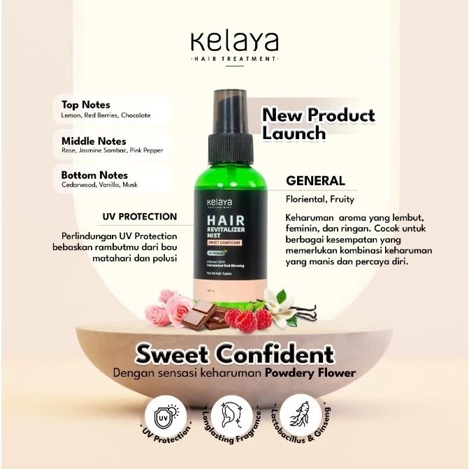 Kelaya Hair Treatment Hair Revitalizer Mist 100ml - Sweet Confidence