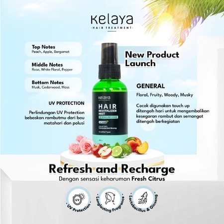 Kelaya Hair Treatment Hair Revitalizer Mist 100ml - Refresh & Recharge