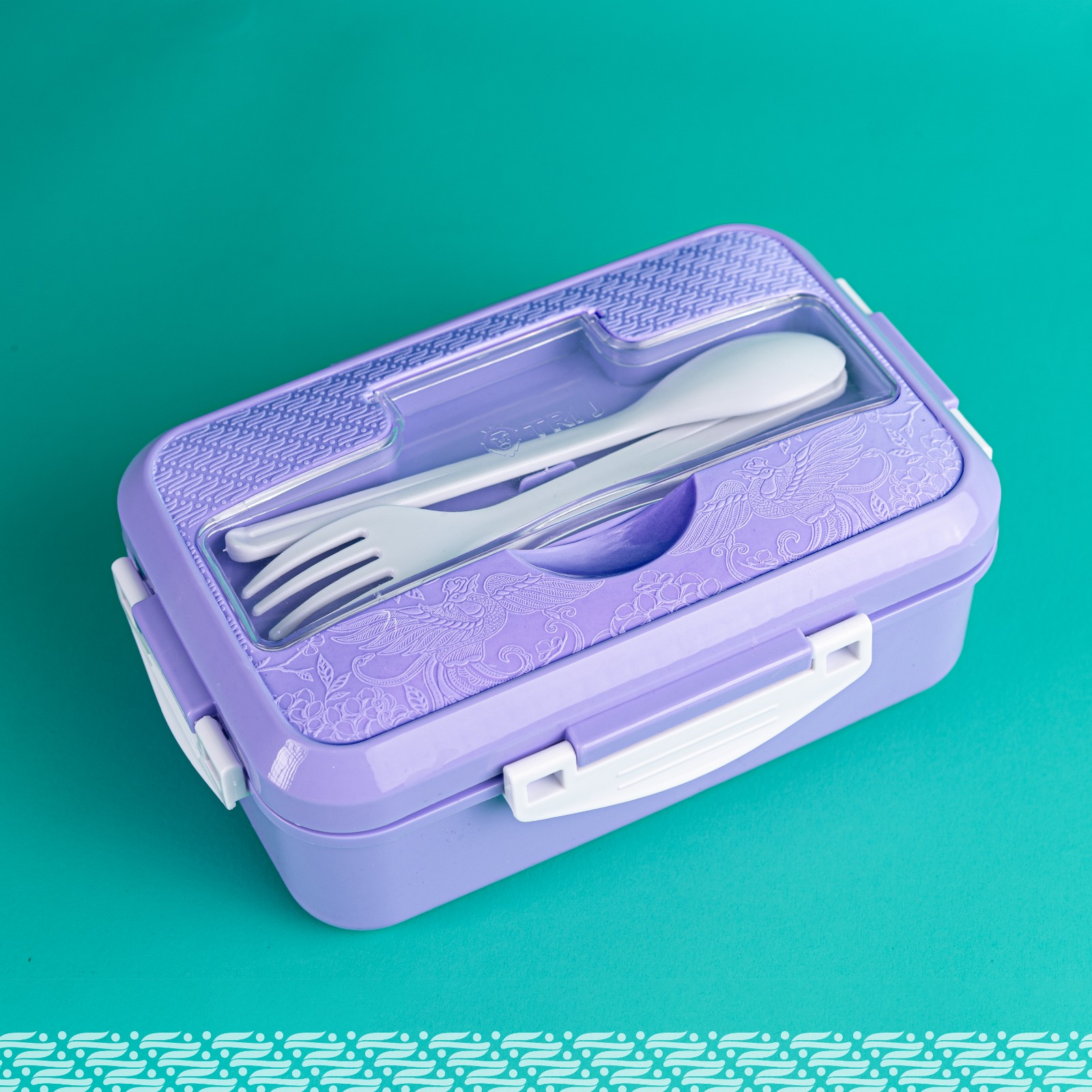 TRI J - Lunch Box 4in1 - PINK (Free Sendok dan Garpu)