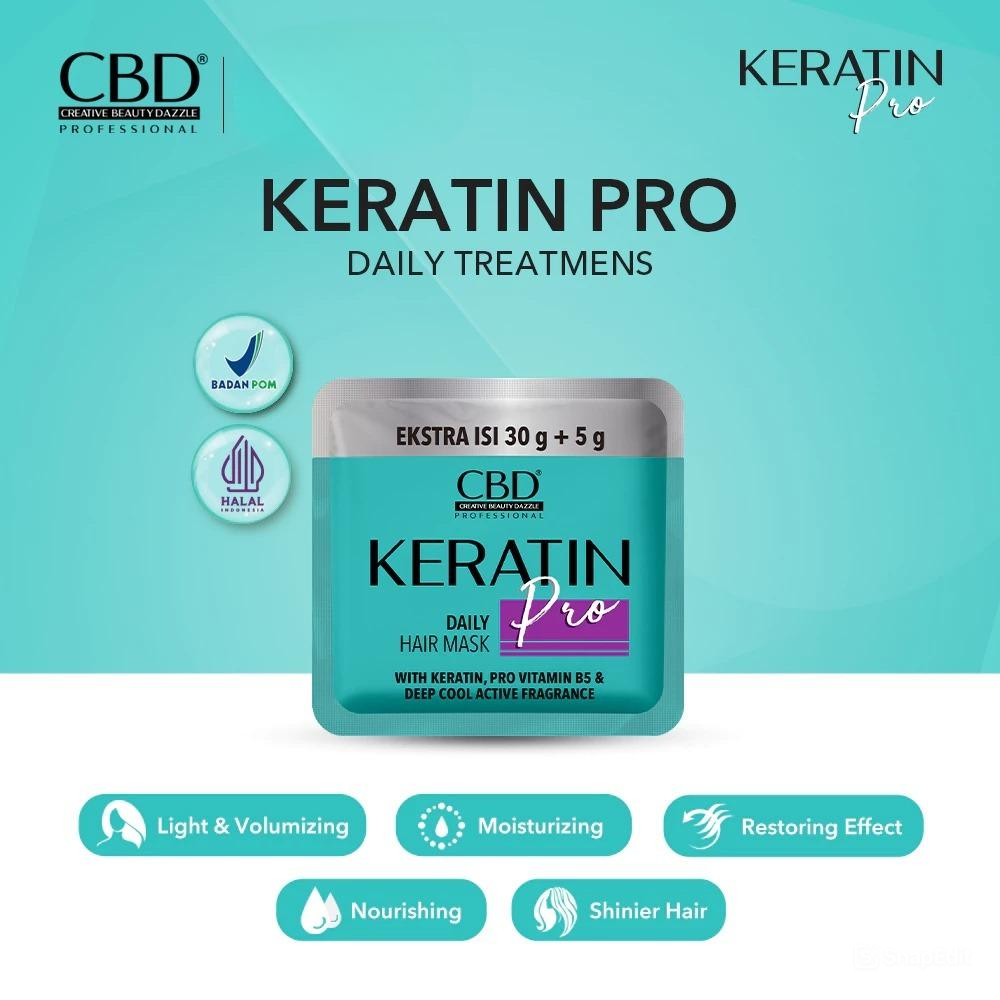 CBD Professional Keratin Pro - Daily Hair Mask Sachet 35gr (30+5) CBD Professional Keratin Pro - Daily Hair Mask Sachet 35gr (30+5)