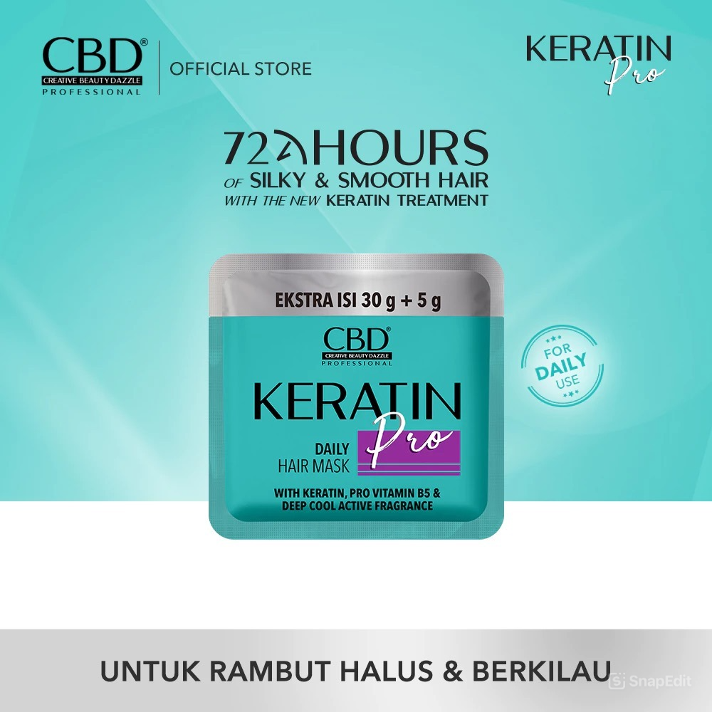 CBD Professional Keratin Pro - Daily Hair Mask Sachet 35gr (30+5) CBD Professional Keratin Pro - Daily Hair Mask Sachet 35gr (30+5)