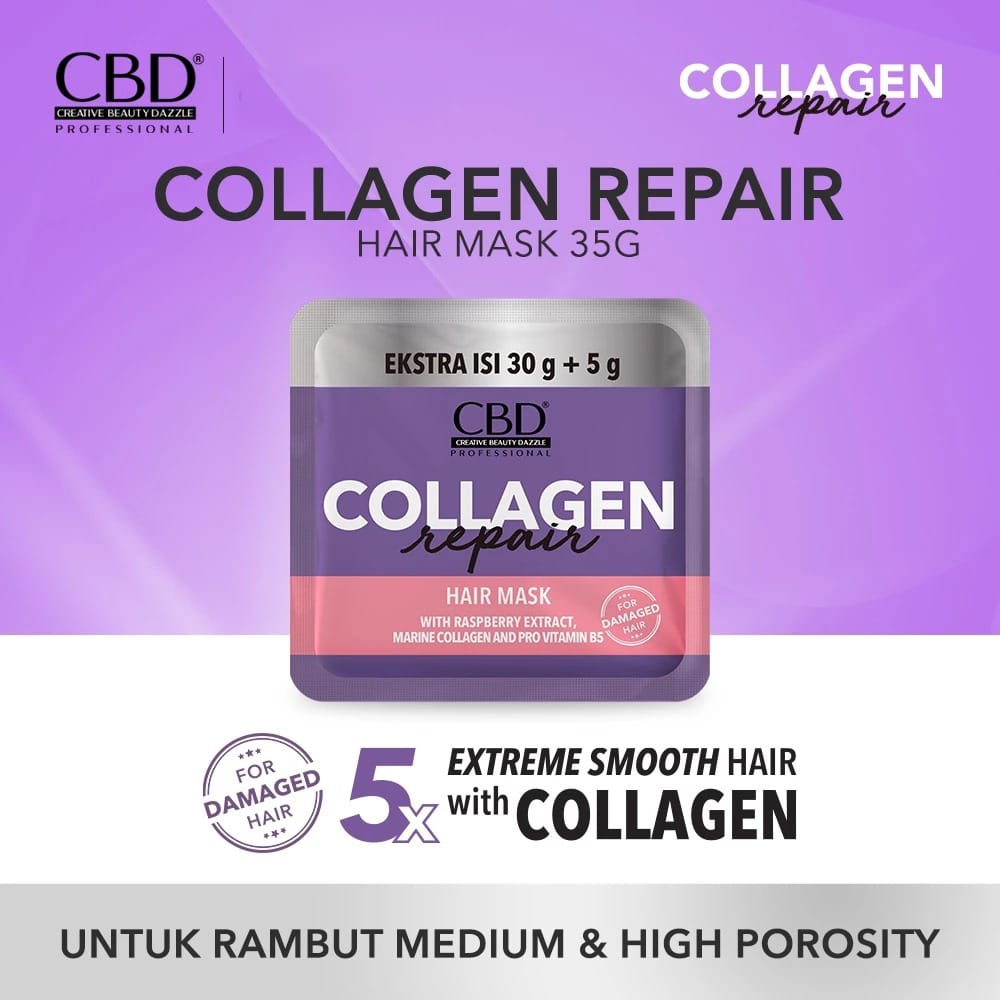 CBD Professional Collagen Repair (For Damaged Hair) - Hair Mask Sachet 35gr (30+5)
