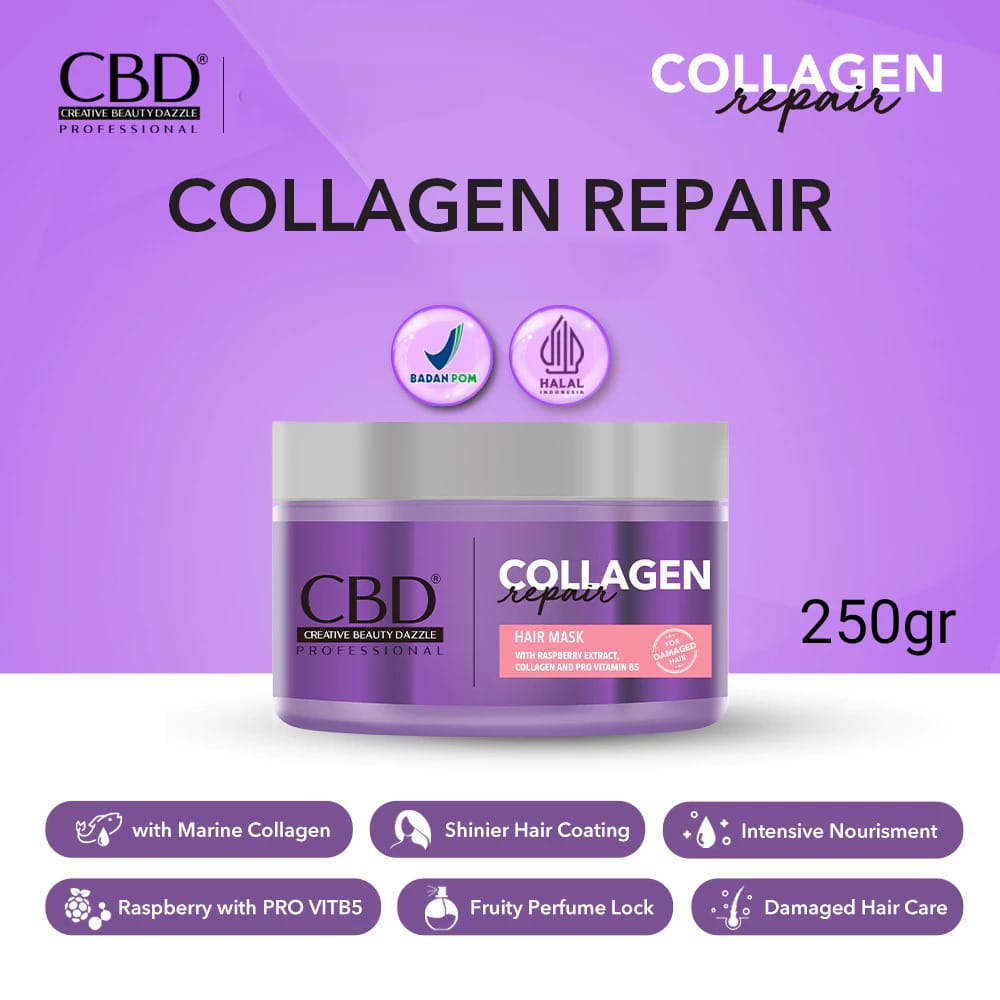 CBD Professional Collagen Repair (For Damaged Hair) - Hair Mask 250gr
