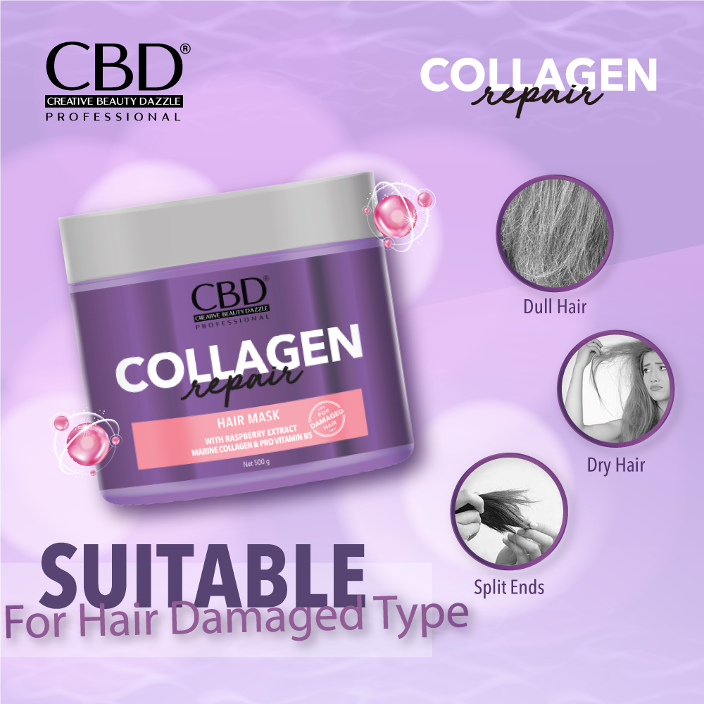 CBD Professional Collagen Repair (For Damaged Hair) - Hair Mask 250gr