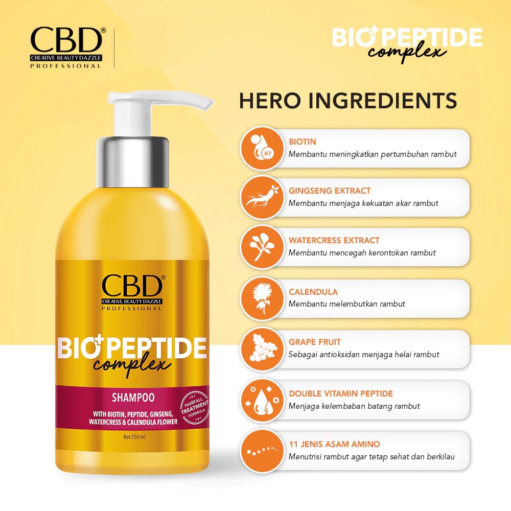 CBD Professional Bio+Peptide Complex (Hairfall Treatment Formula) - Shampoo 250ml