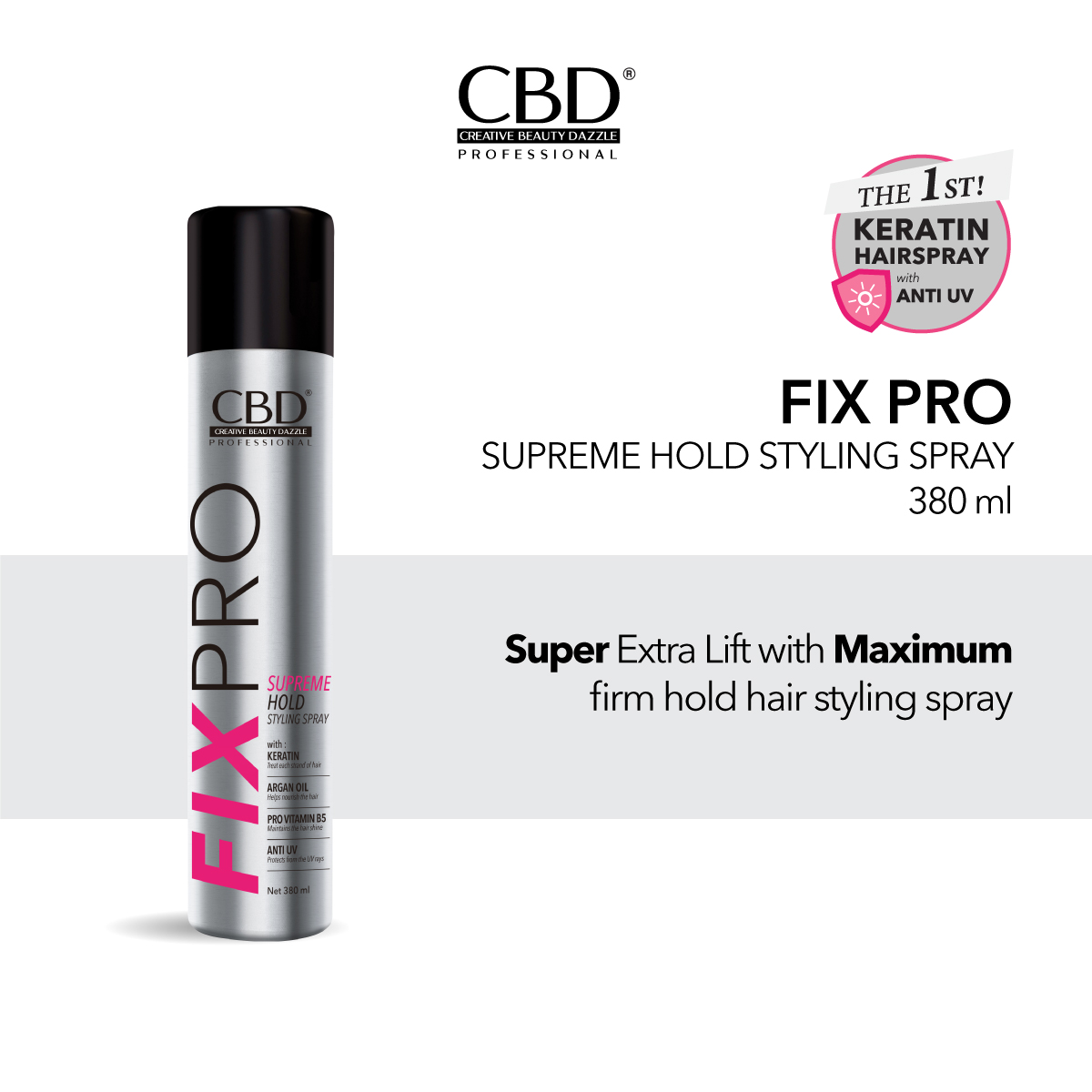 CBD Professional Fix Pro Supreme Hold Styling Spray 380ml