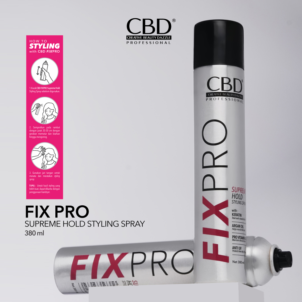 CBD Professional Fix Pro Supreme Hold Styling Spray 380ml