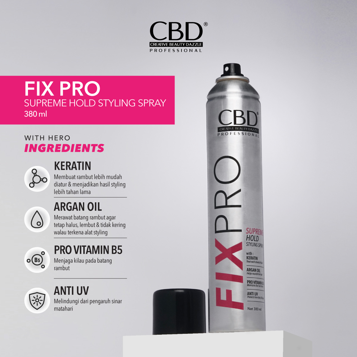 CBD Professional Fix Pro Supreme Hold Styling Spray 380ml