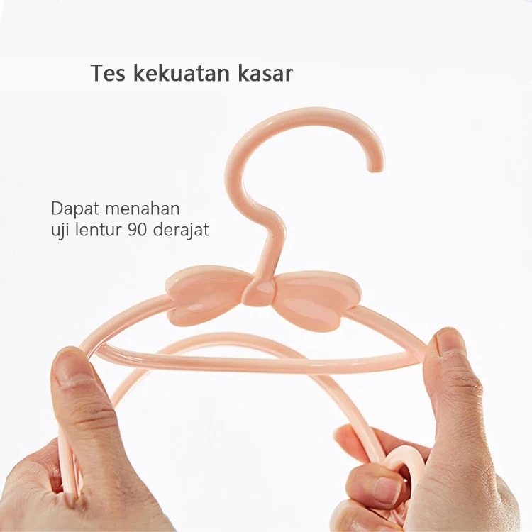 (SET 10pcs) Gantungan Baju Anak - PUTIH (Kids Clothes Hanger Multifungsi Warna Pastel)
