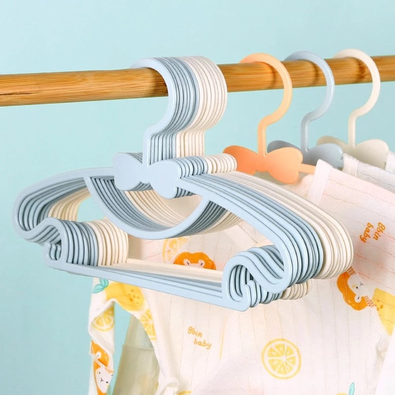 (SET 10pcs) Gantungan Baju Anak - BIRU (Kids Clothes Hanger Multifungsi Warna Pastel)