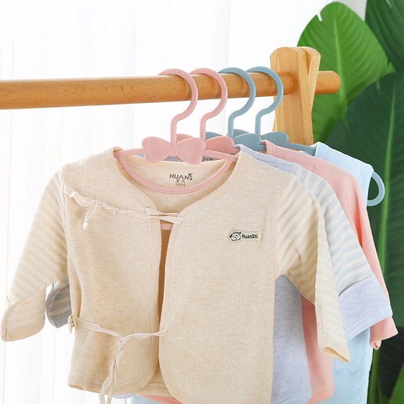(SET 10pcs) Gantungan Baju Anak - BIRU (Kids Clothes Hanger Multifungsi Warna Pastel)