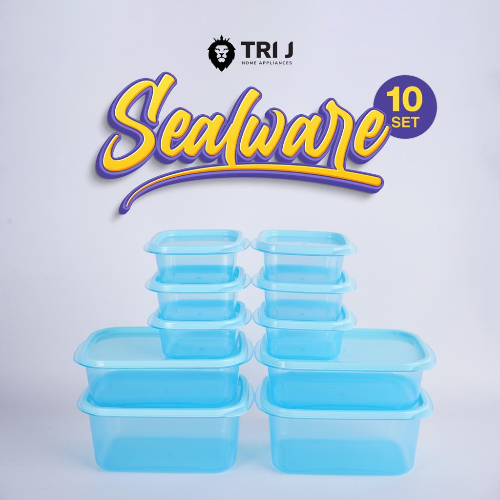 TRI J - Sealware Kotak Makan Set Isi 10 - BIRU (Food Container Box)