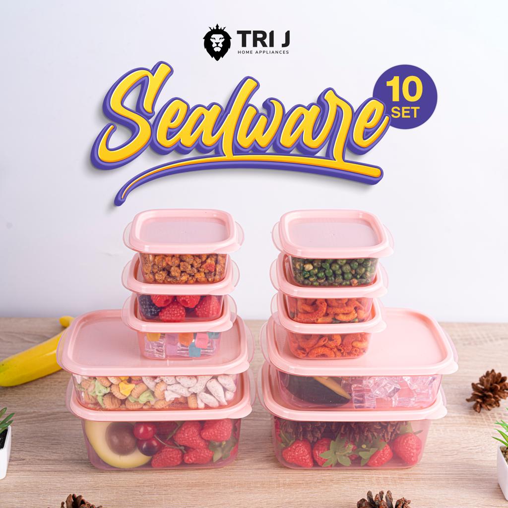 TRI J - Sealware Kotak Makan Set Isi 10 - BIRU (Food Container Box)