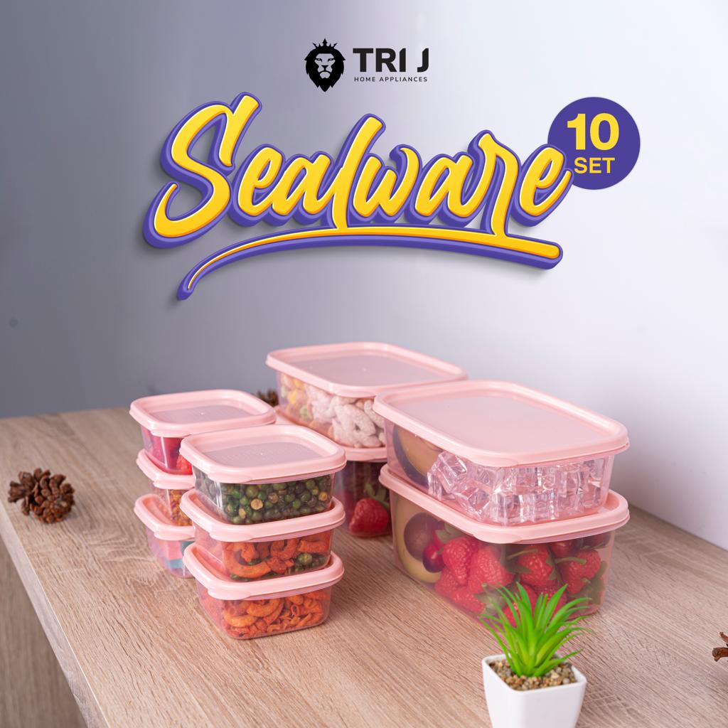 TRI J - Sealware Kotak Makan Set Isi 10 - BIRU (Food Container Box)