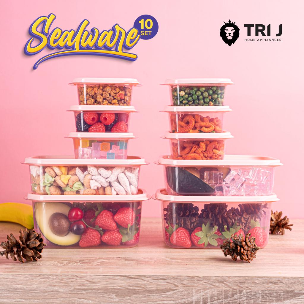 TRI J - Sealware Kotak Makan Set Isi 10 - BIRU (Food Container Box)
