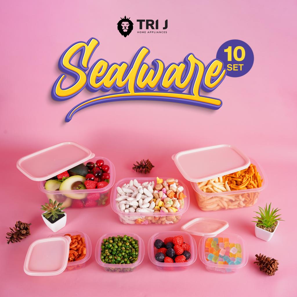 TRI J - Sealware Kotak Makan Set Isi 10 - PINK (Food Container Box)