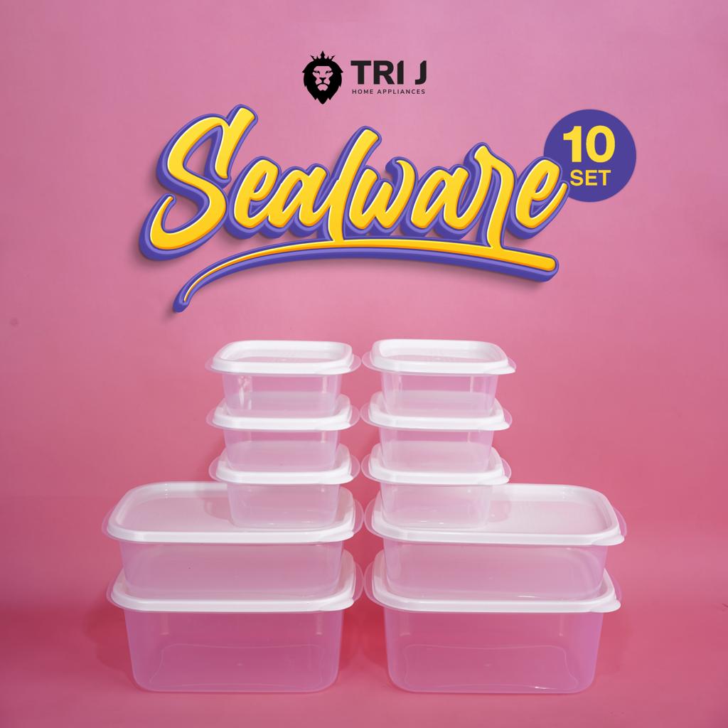 TRI J - Sealware Kotak Makan Set Isi 10 - PINK (Food Container Box)