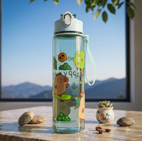 Botol Minum Capybara 750ml - TOSCA (Free Sedotan + Strap)
