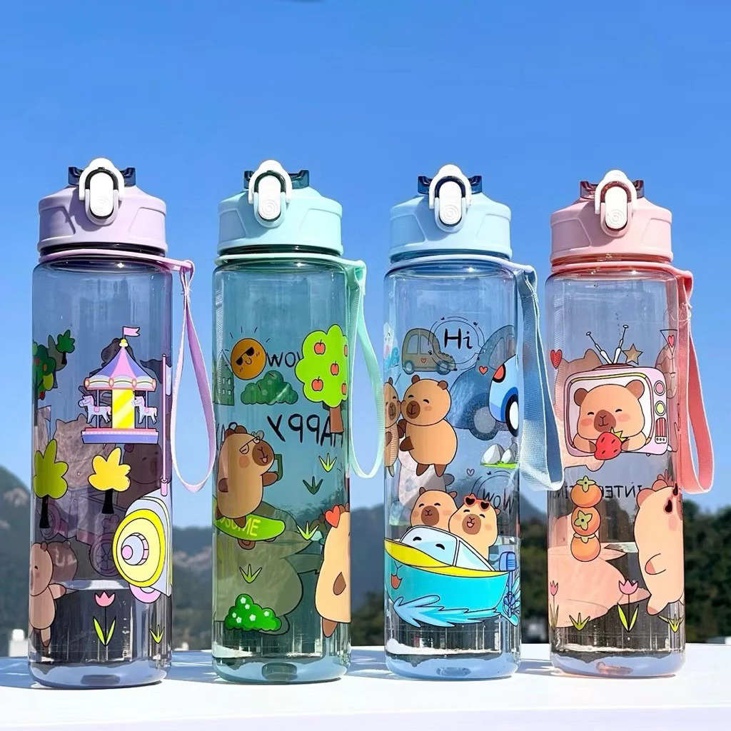 Botol Minum Capybara 750ml - TOSCA (Free Sedotan + Strap)