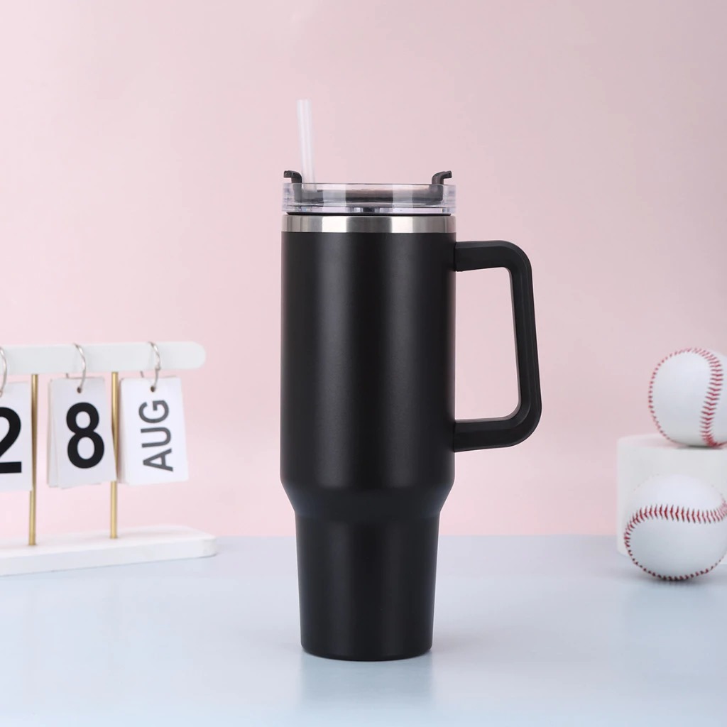 Termos Jumbo Premium Stainless 1300ml (6601) - PUTIH (Tumblr Tahan Panas Dingin + Free Sedotan)