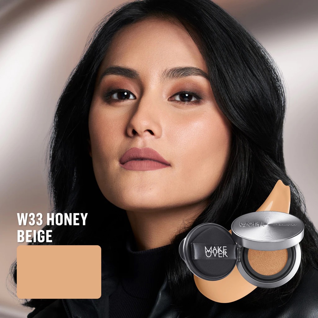 Make Over Hydrastay Prismatic Glass Cushion 24H Strongwear 12gr - W33 Honey Beige