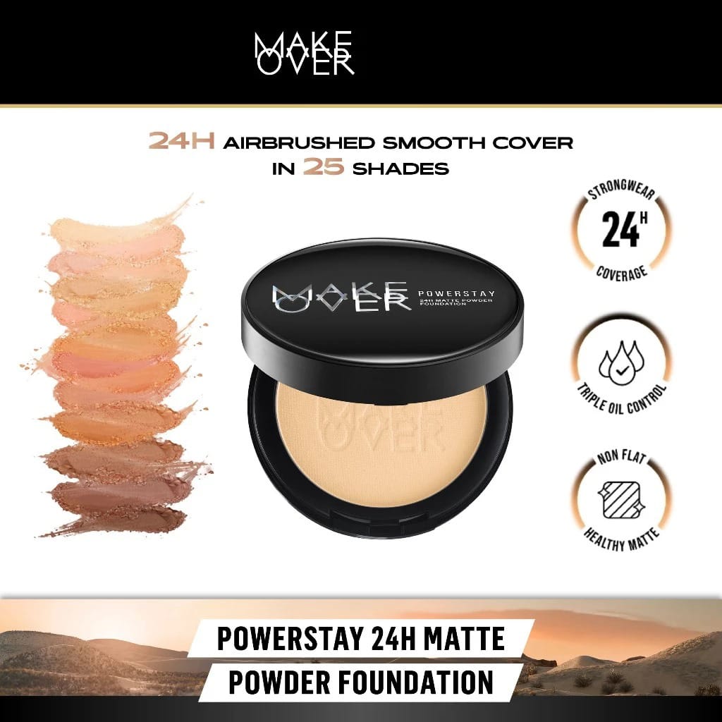 Make Over Powerstay Matte Powder Foundation 24H Oil Control 10gr - N30 Natural Beige