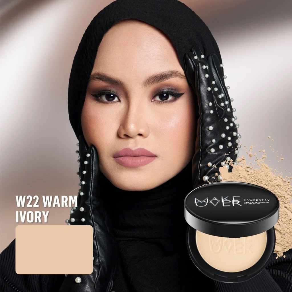 Make Over Powerstay Matte Powder Foundation 24H Oil Control 10gr - W22 Warm Ivory