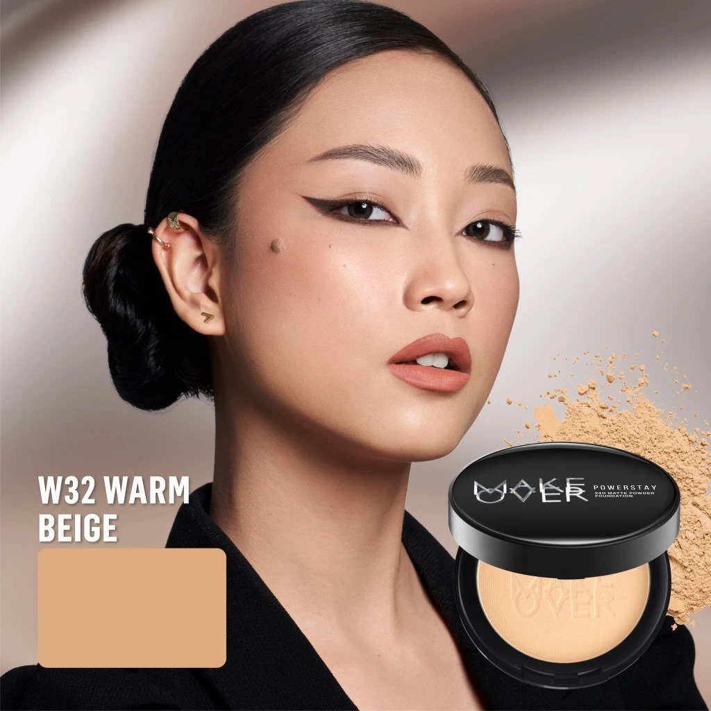 Make Over Powerstay Matte Powder Foundation 24H Oil Control 10gr - W32 Warm Beige