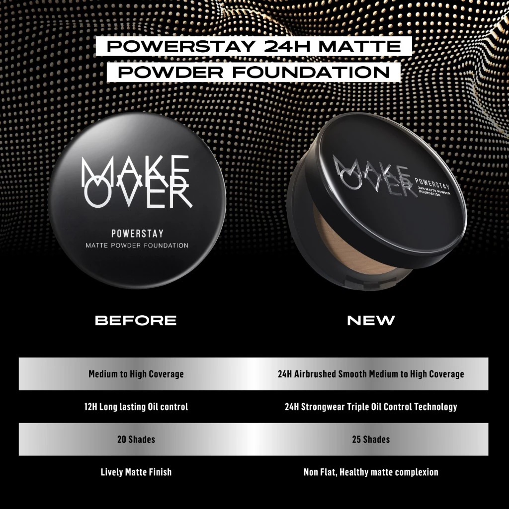 Make Over Powerstay Matte Powder Foundation 24H Oil Control 10gr - W32 Warm Beige