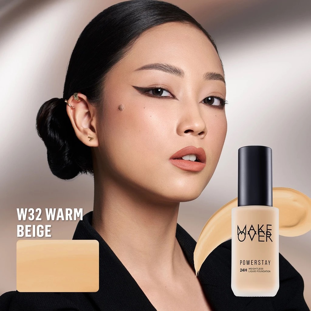 Make Over Powerstay Weightless Liquid Foundation 24H Oil Control 40ml - W32 Warm Beige Make Over Powerstay Weightless Liquid Foundation 24H Oil Control 40ml - W32 Warm Beige