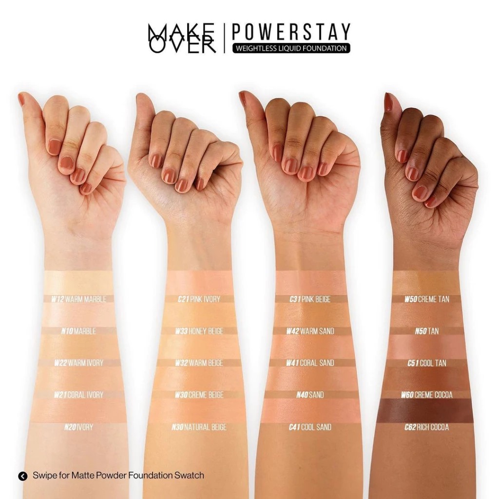 Make Over Powerstay Weightless Liquid Foundation 24H Oil Control 40ml - W33 Honey Beige