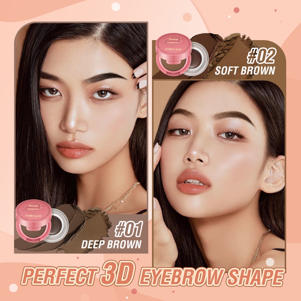 Pinkflash Duo Effect Eyebrow Kit PF-E22 #2 Medium Brown
