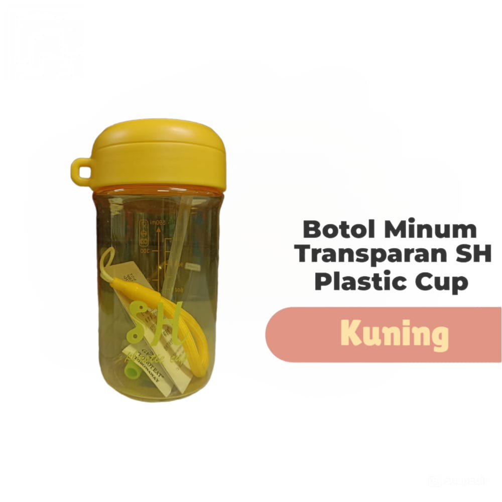Botol Minum Transparan 590ml SH Plastic Cup - KUNING (Botol Minum + Sedotan) (SH-2061) Botol Minum Transparan 590ml SH Plastic Cup - KUNING (Botol Minum + Sedotan) (SH-2061)