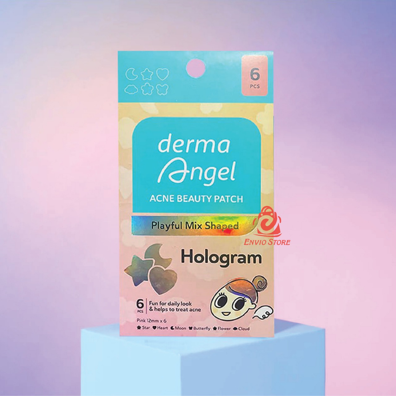 Derma Angel Acne Beauty Patch Plyaful Mix Shaped 6s - Hologram MIX