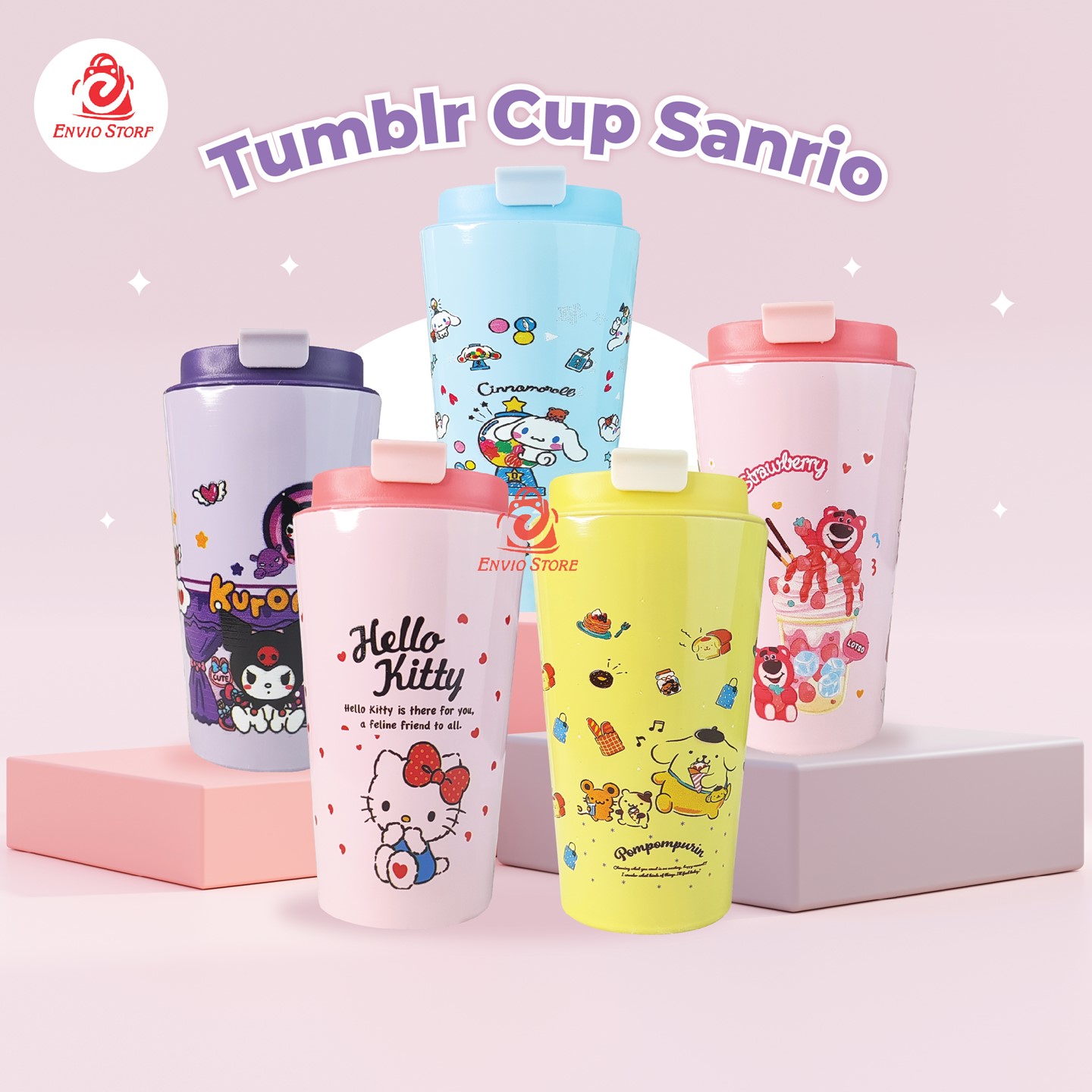 Tumblr Termos Karakter Sanrio 500ml - CINNAMOROLL (Termos Botol Air Minum) (SD-1239)