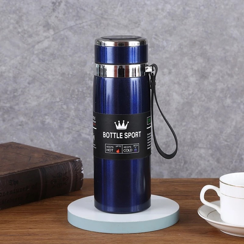 Termos Flask Metal 1000ml - COKLAT (Botol Air Minum Tahan Panas Dingin) (314-18)