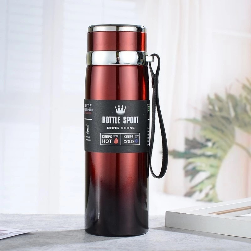 Termos Flask Metal 1000ml - SILVER (Botol Air Minum Tahan Panas Dingin) (314-18)