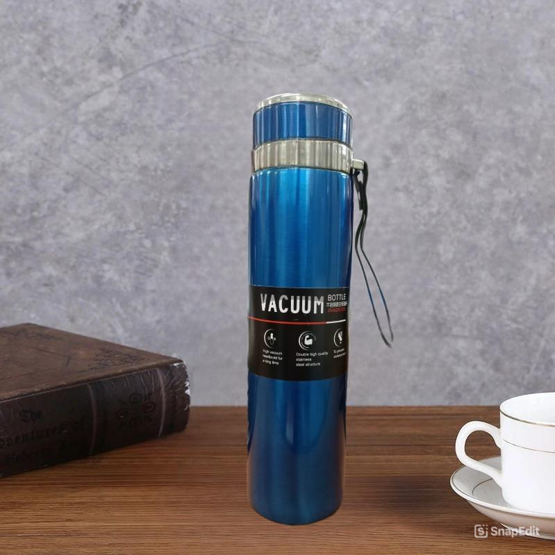 Termos Flask Metal 1000ml - BIRU MUDA (Botol Air Minum Tahan Panas Dingin) (314-18)