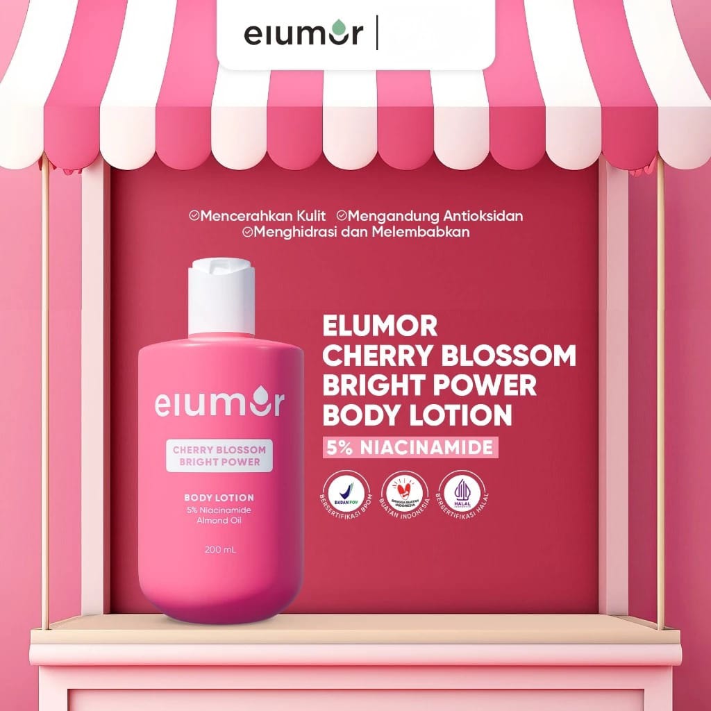 Elumor Body Lotion 200ml - Cherry Blossom Bright Power