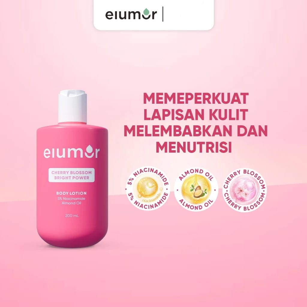 Elumor Body Lotion 200ml - Cherry Blossom Bright Power