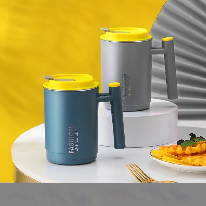 Office Cup Fashion 500ml - CREAM (Mug Tahan Panas Dingin Free Sedotan) (055)