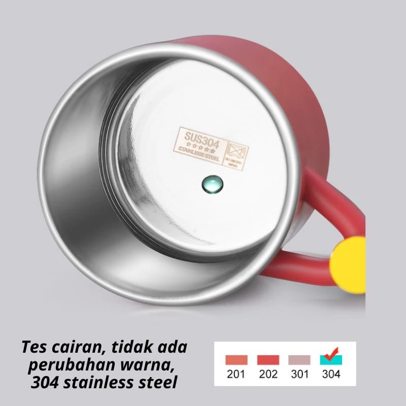 Office Cup Fashion 500ml - CREAM (Mug Tahan Panas Dingin Free Sedotan) (055)