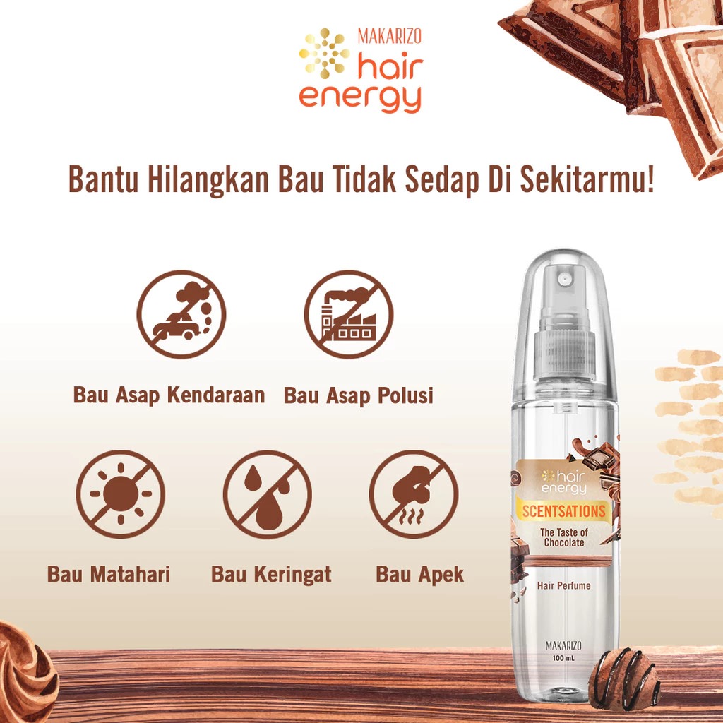 Makarizo Hair Energy Scentsations Hair Perfume 100ml - The Taste of Chocolate