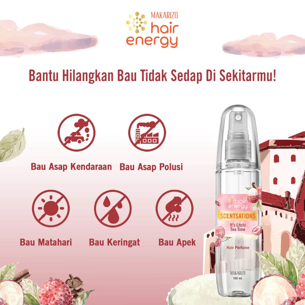 Makarizo Hair Energy Scentsations Hair Perfume 100ml - It's Litchi Tea Time