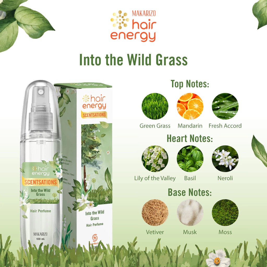 Makarizo Hair Energy Scentsations Hair Perfume 100ml - Into The Wild Grass
