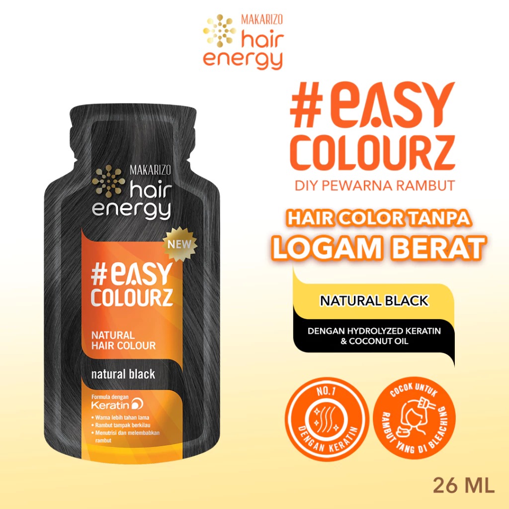 Makarizo Hair Energy Easy Colourz 26ml - Natural Black (Natural Hair Colour) Makarizo Hair Energy Easy Colourz 26ml - Natural Black (Natural Hair Colour)