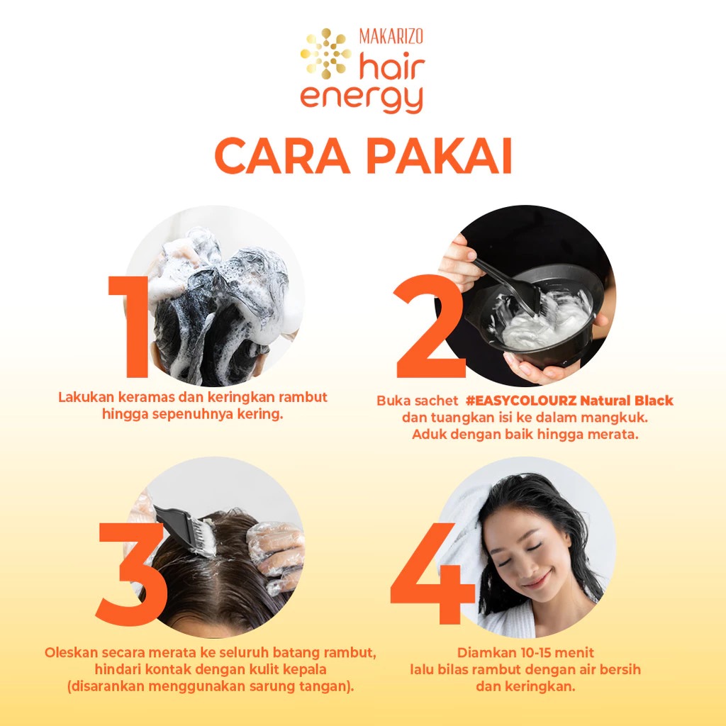 Makarizo Hair Energy Easy Colourz 26ml - Natural Black (Natural Hair Colour)
