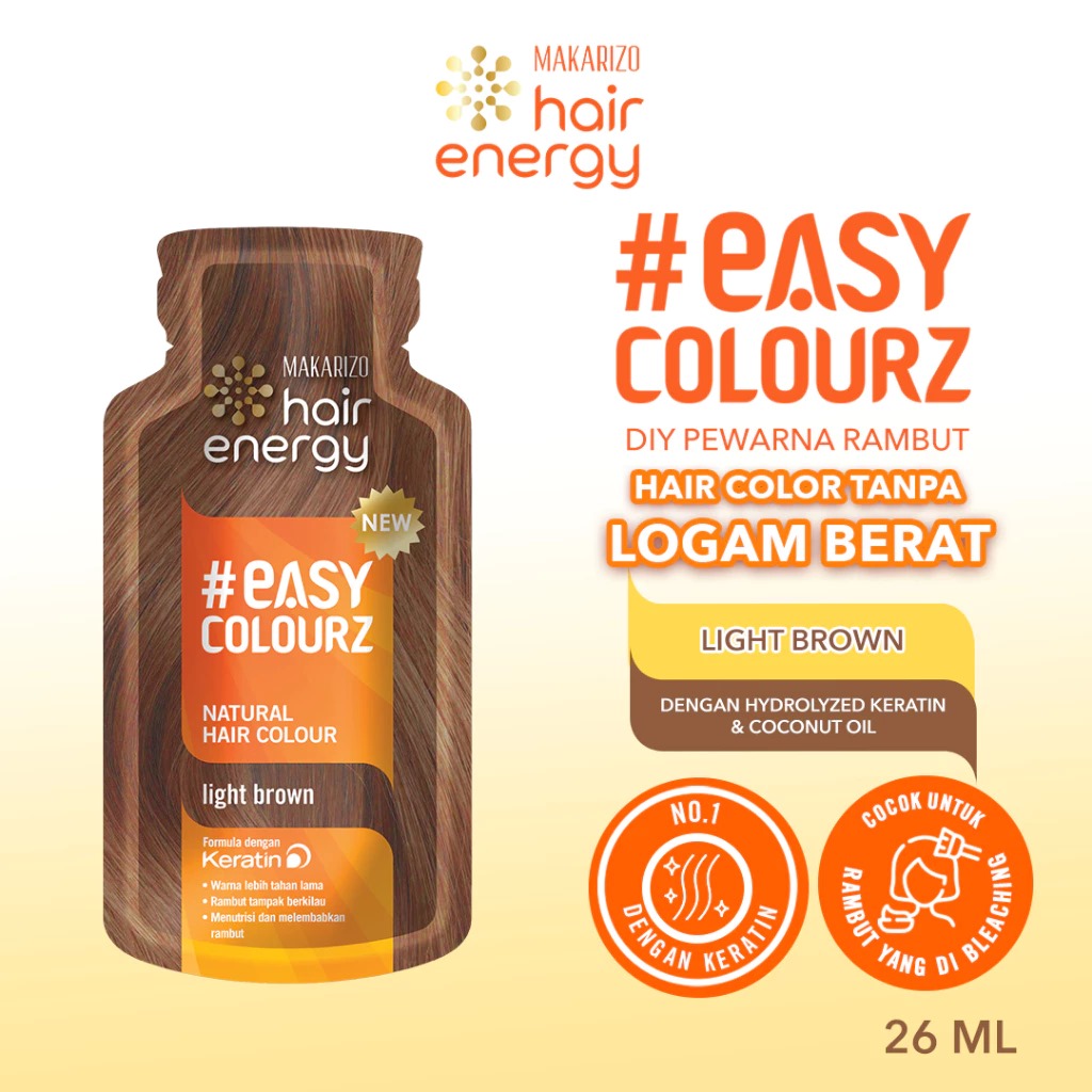 Makarizo Hair Energy Easy Colourz 26ml - Light Brown (Natural Hair Colour)