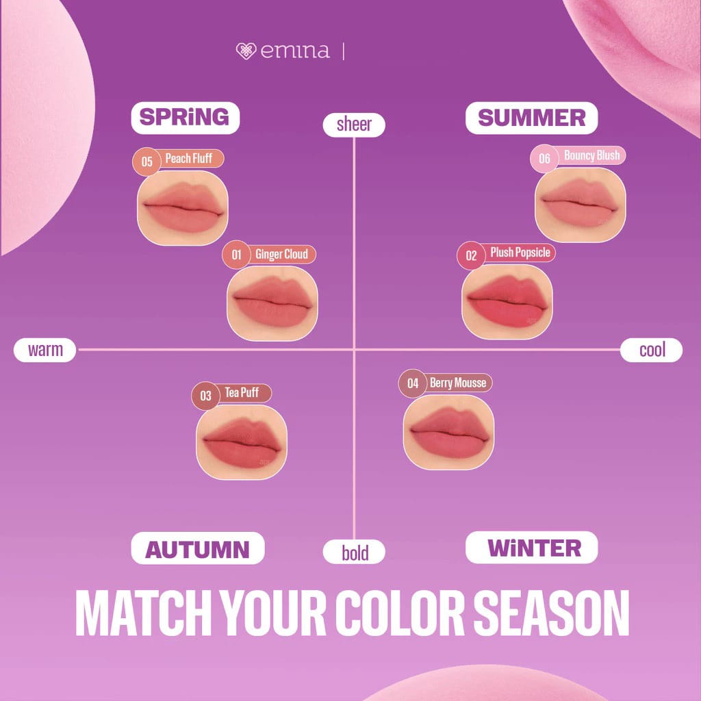 Emina Bouncy Tint 7.4gr - 04 Berry Mousse