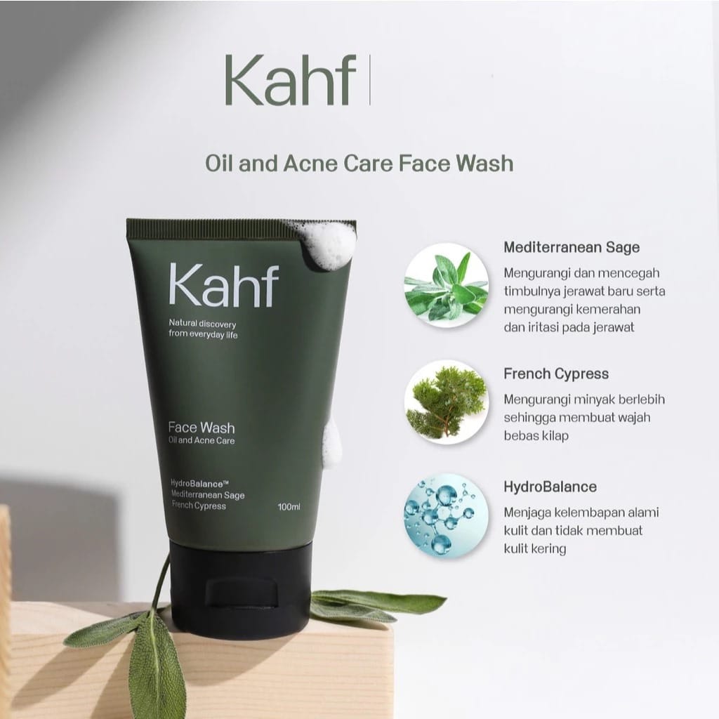 (PAKET ISI 3) Kahf Face Wash 100ml - Oil and Acne Care